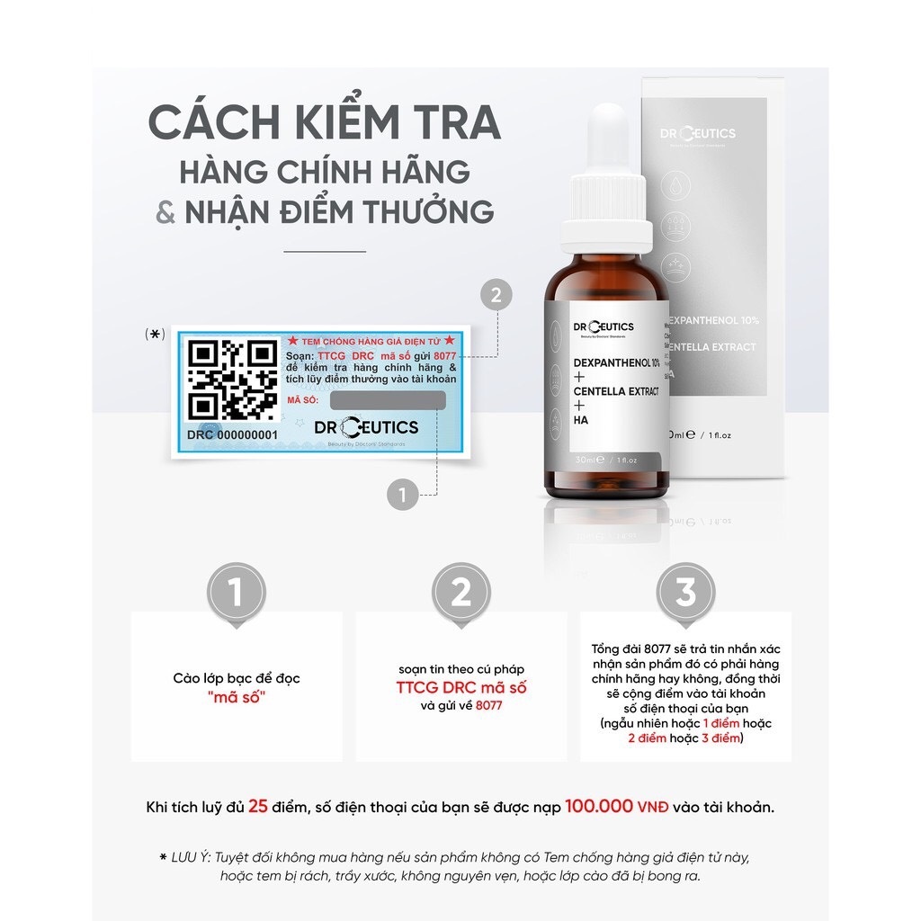 (CHÍNH HÃNG) Tinh Chất EGF DrCeutics Phục Hồi Da, Trẻ Hoá Da - 30ml