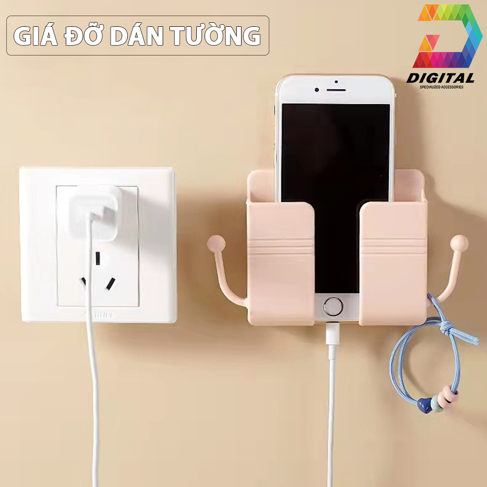 Wall Mount Phone Holder With Accessories Hangers
