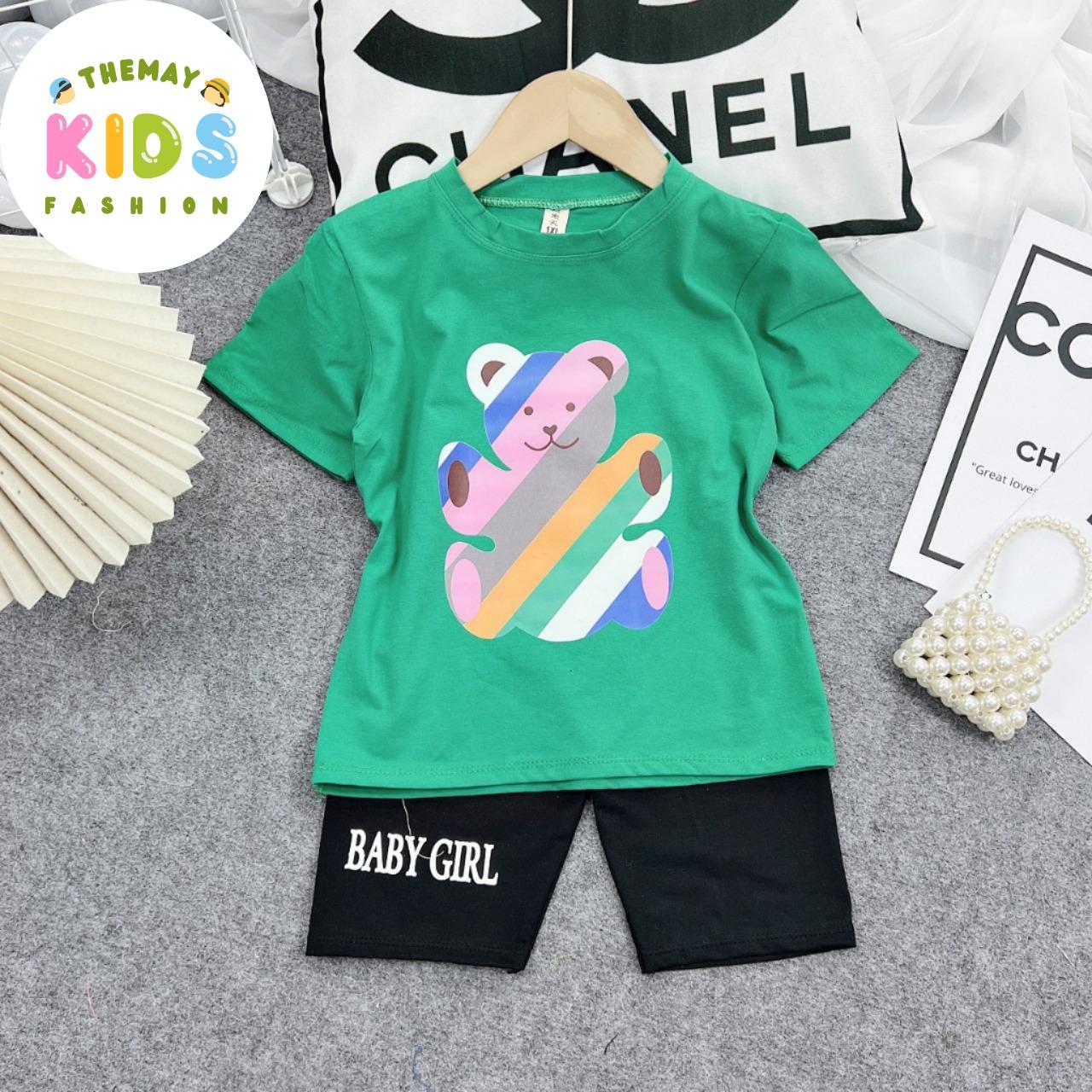 [8-40kg] Đồ bộ bé gái quần lửng 4 Màu