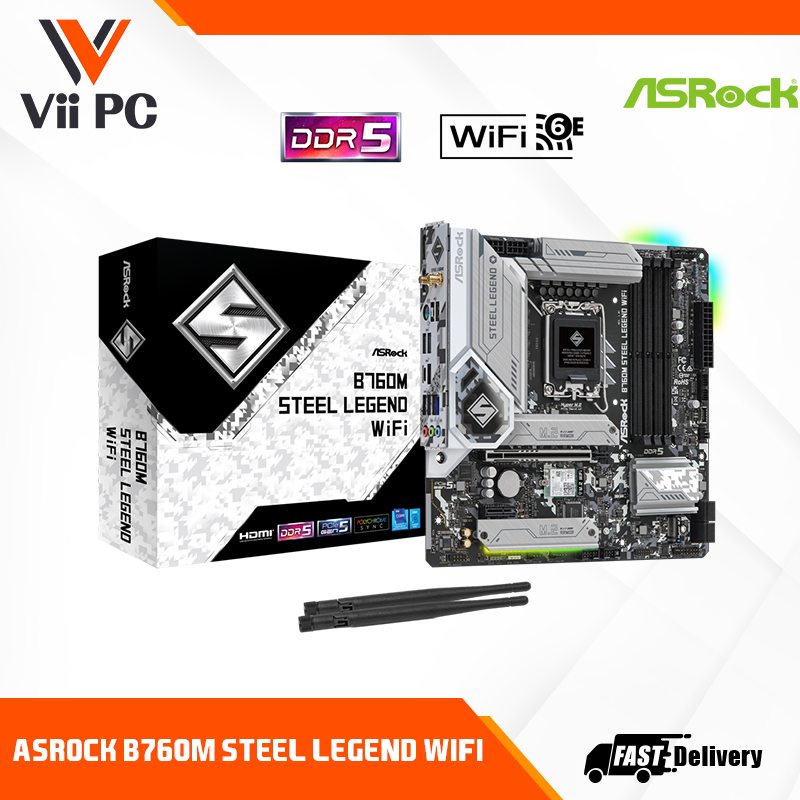 ASRock B760M Steel Legend WiFi LGA 1700 DDR5 Micro ATX Motherboard