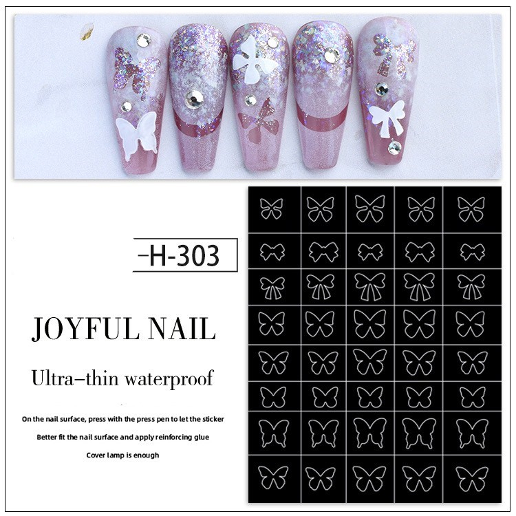 Miếng dán móng tay 3D nail sticker (omber đen)
