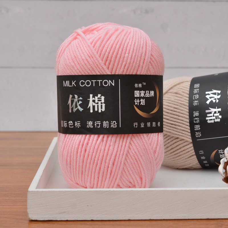 (Bảng màu 2) Len Milk Cotton 50gr mác đen