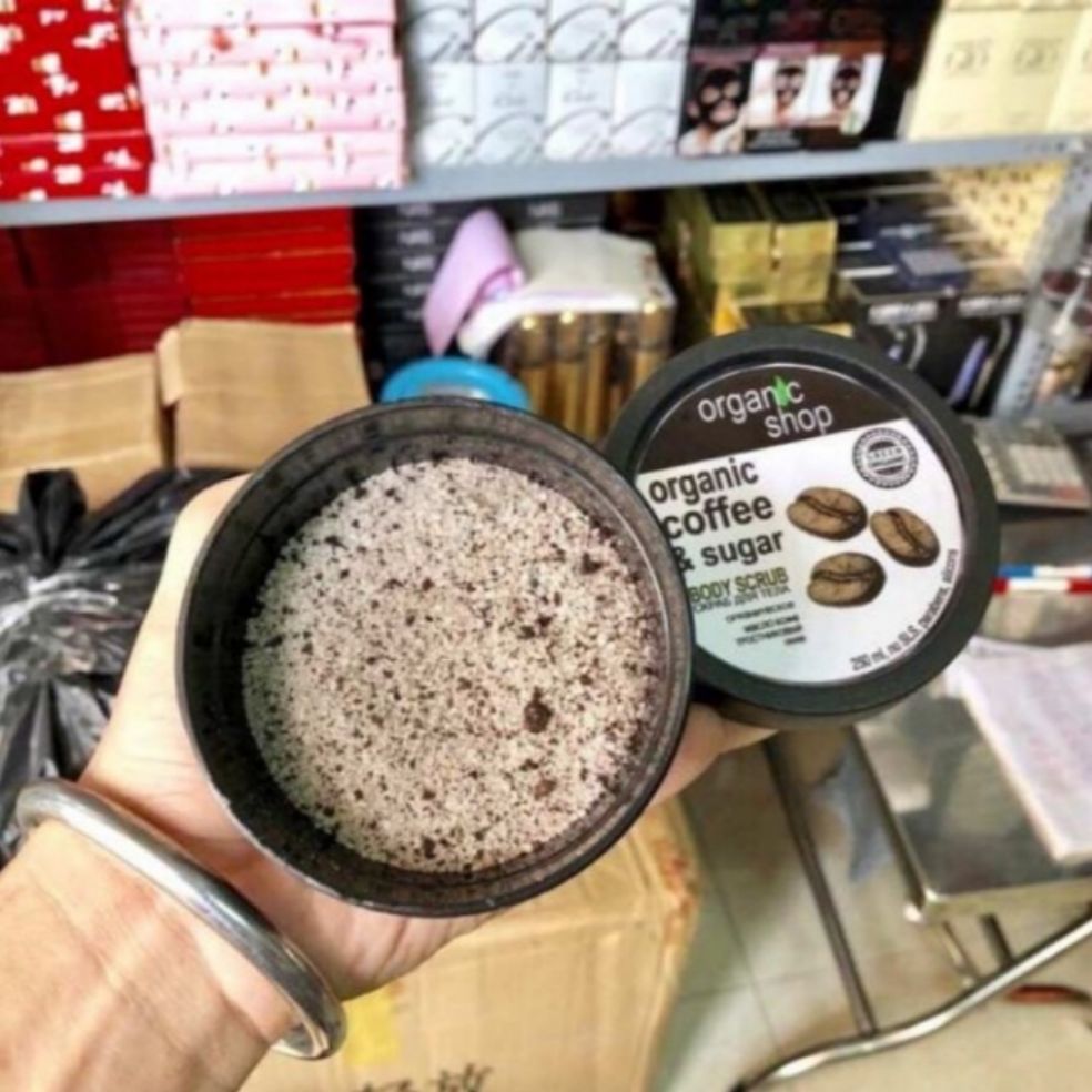 Muối tẩy da Chết toàn thân Organic Cà phê 250ml