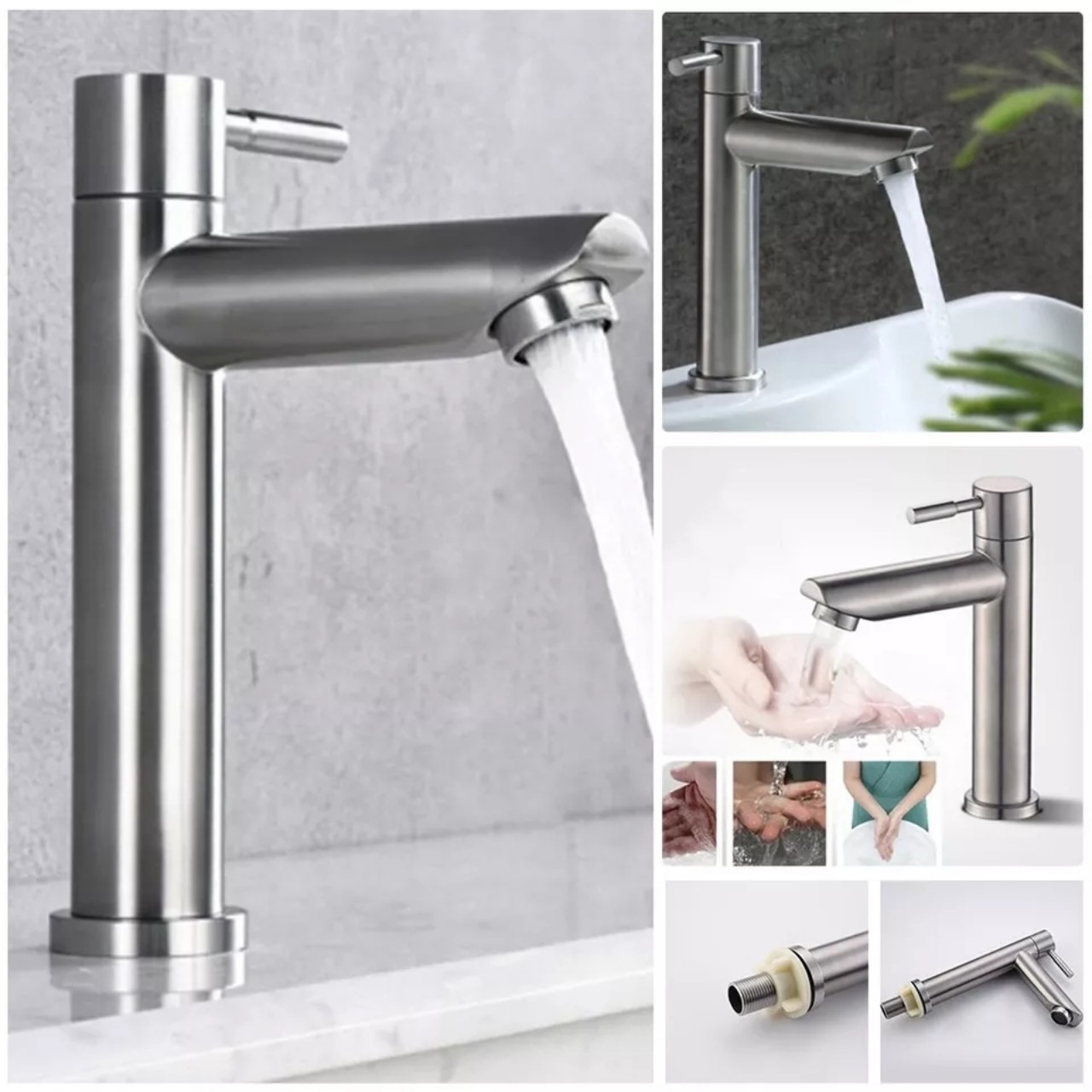 Vòi lavabo inox 304