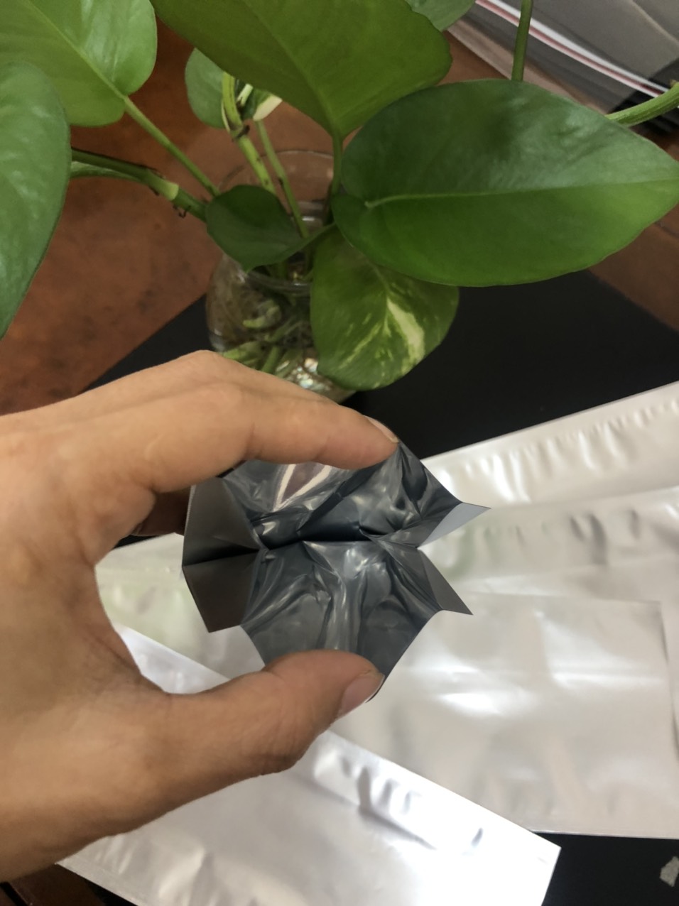 Túi 4 cạnh bạc, 2 biên bạc, đựng trà, cafe, bột...Link 1kg/size
