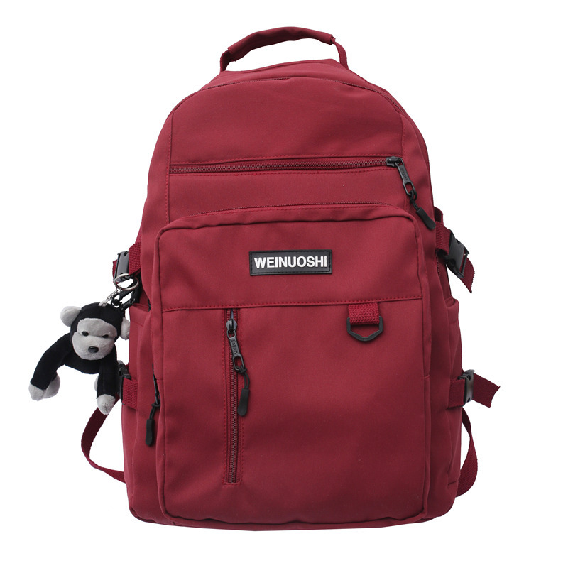 IQANGEL Large capacity school bag Female Korean style high school student junior high school student backpack Men's multi-pocket backpack