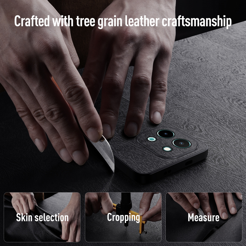 For Vivo S19 S18 S17 S16 S15 S12 S10 S9 Pro E 5G Phone Case, Business High-end Tree Grain Leather Texture Silicone Cover.