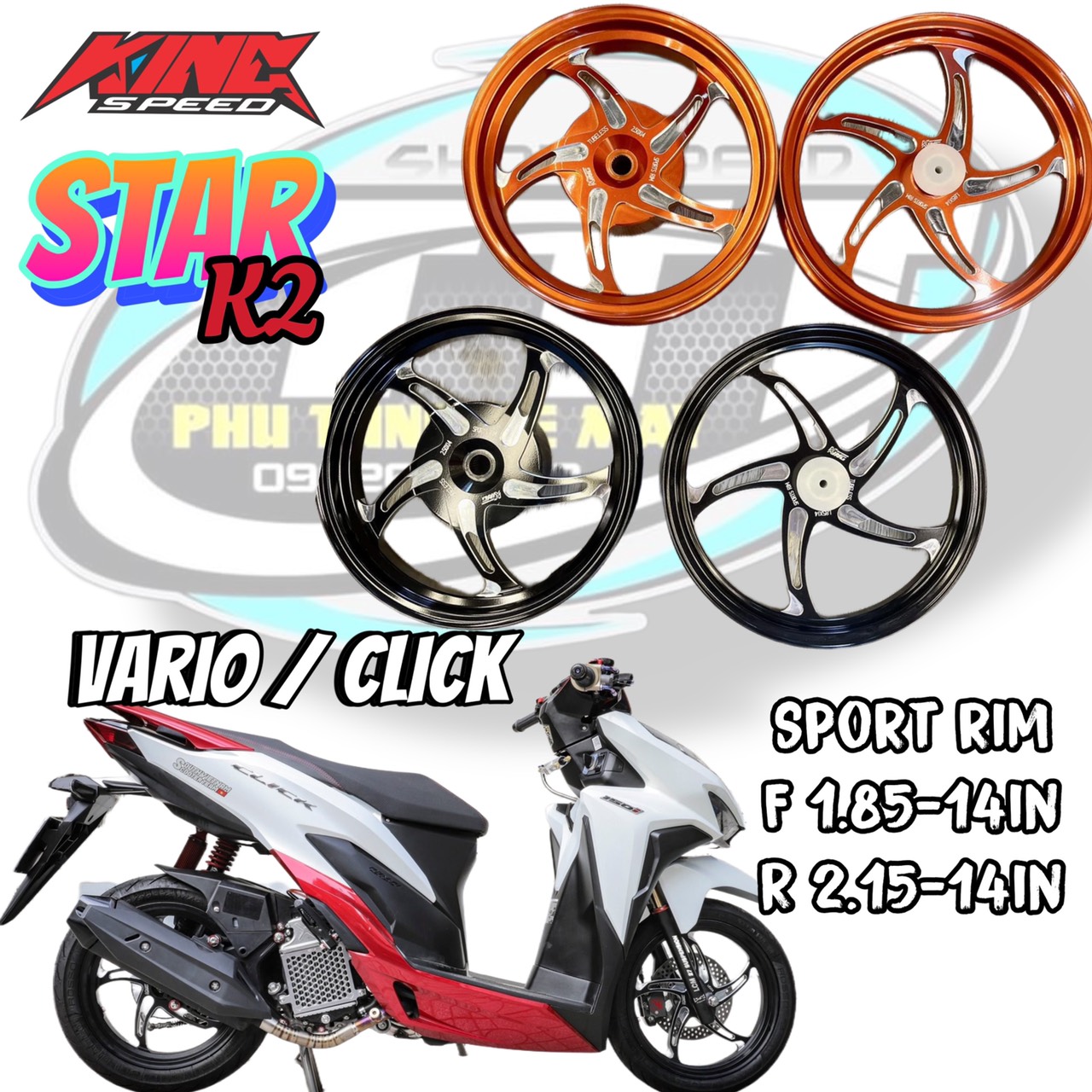 MÂM KINGSPEED VARIO / CLICK 125 / PCX 150 [ CNC NGÔI SAO K2 ]
