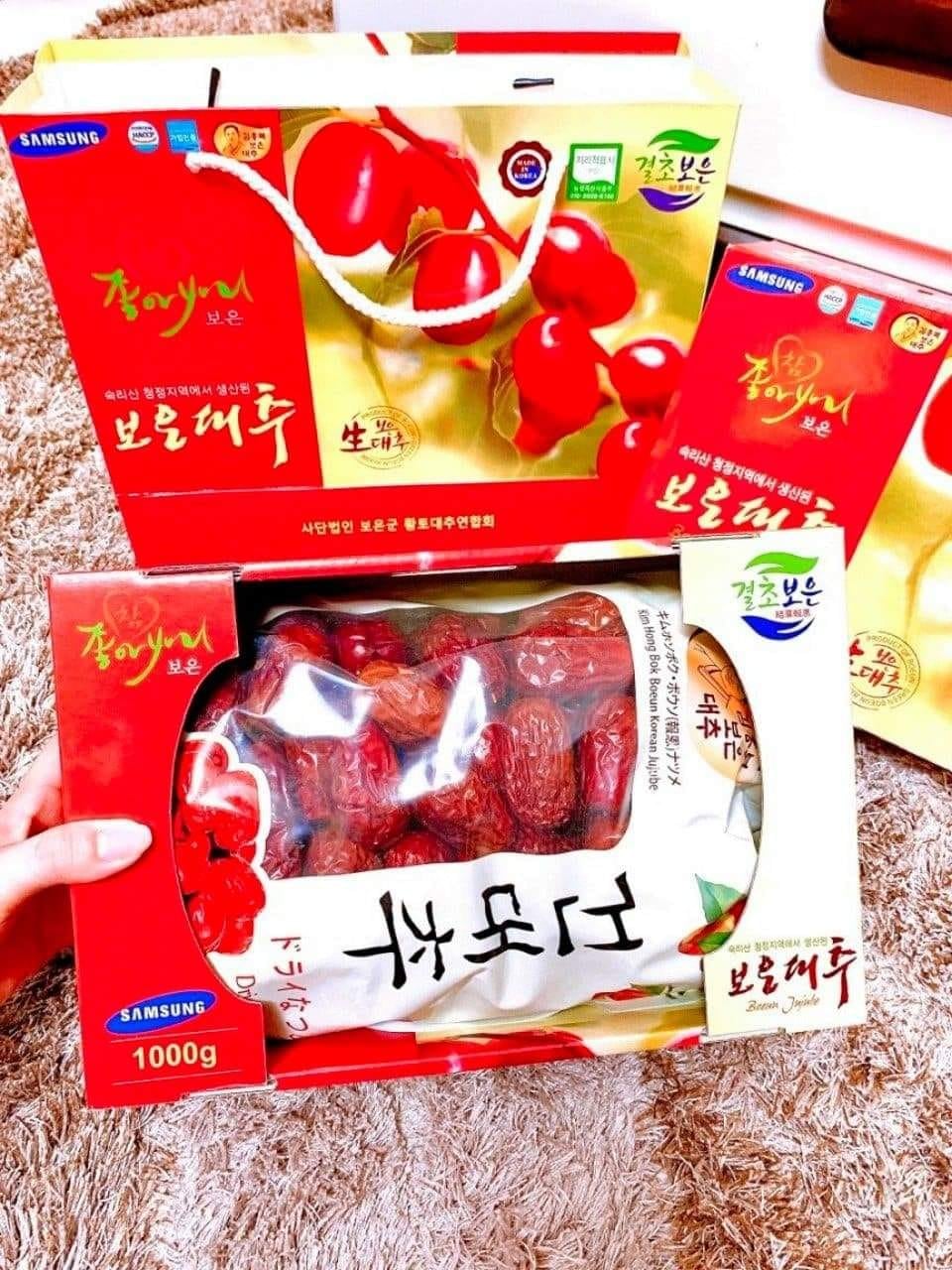 Táo đỏ Hàn Quốc sấy khô Loại 1 (Tặng kèm túi)