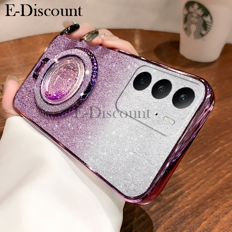 New Phone case Realme C75 C67 C65 Back cover with Liquid Glitter Quicksand hourglass Stand Holder Luxury Shiny Gradient Plating Girls Slim For Realme C75 C67 C65 case.