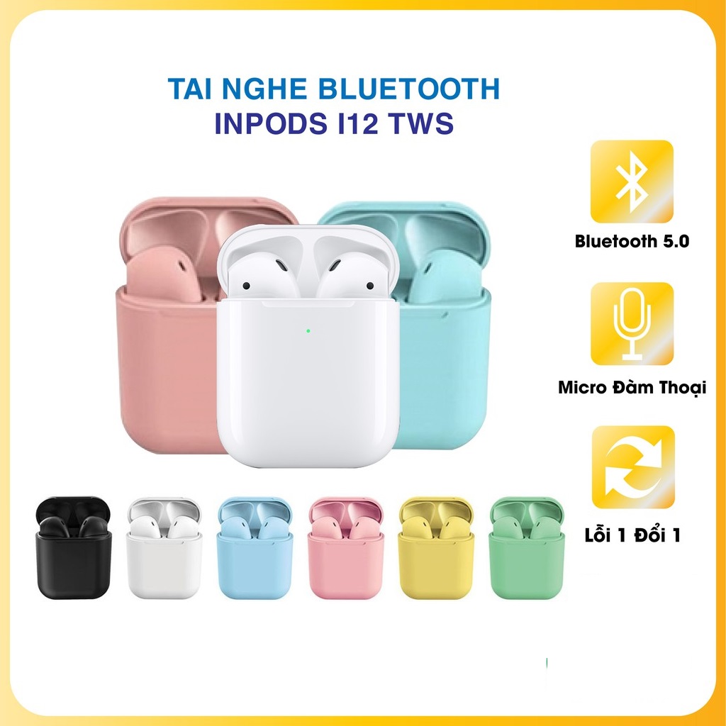 Tai Nghe Bluetooth 5.0 inpop 12 TWS - Cảm Biến Vân Tay, Chất Âm Êm, Bass Ấm thumbnail