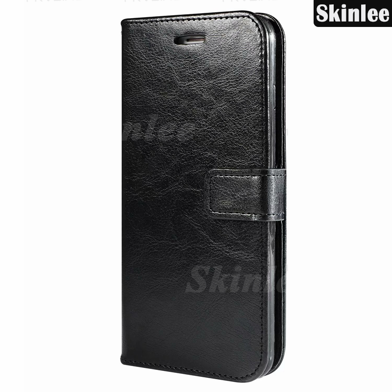 Elegant Leather Wallet Book Case With Magnetic Flip And Card Slots For