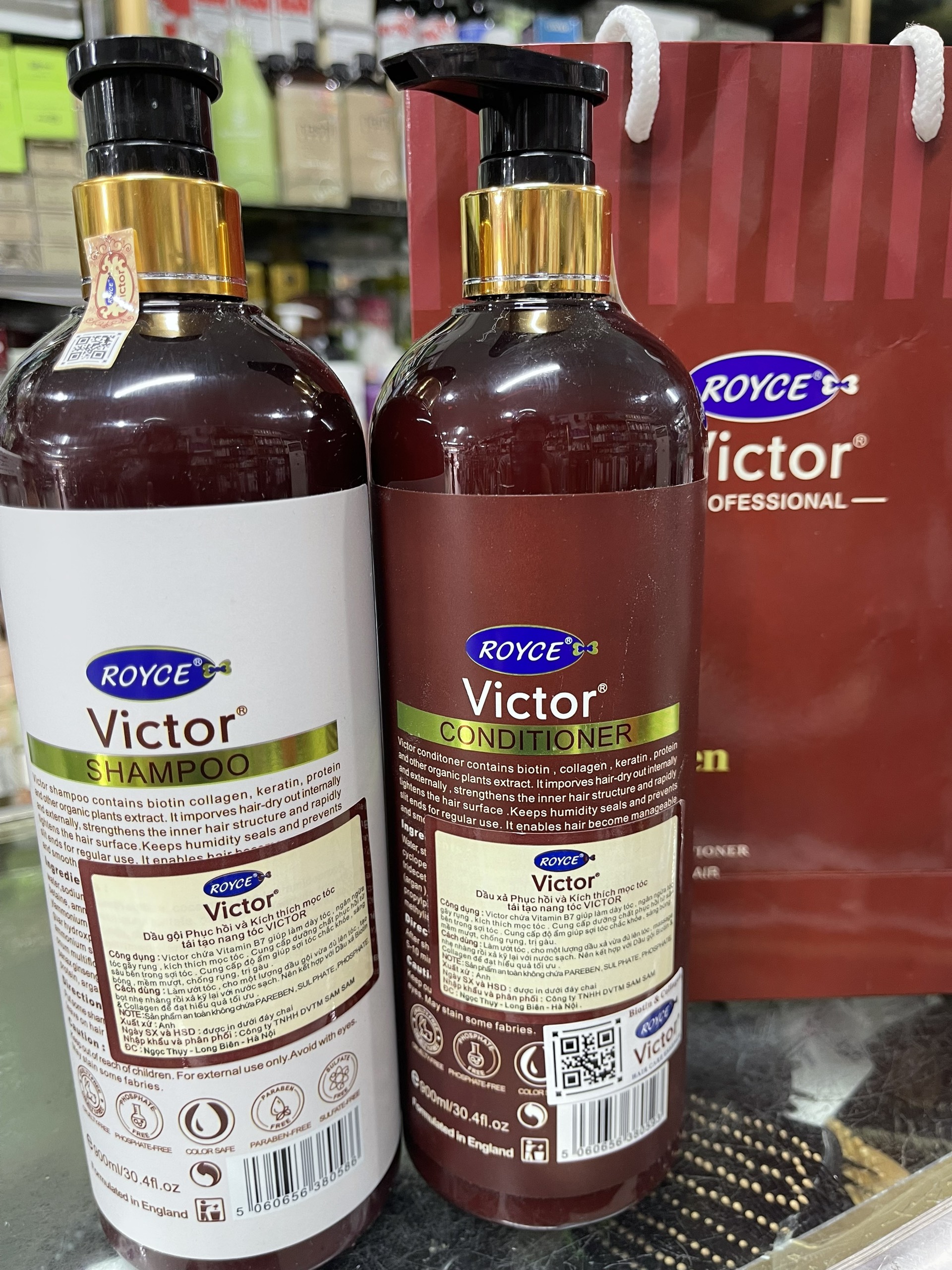 Cặp Dầu Gội Xả Biotin & Collagen Royce Victor