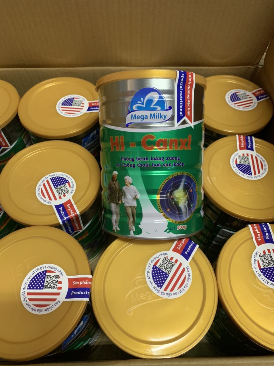 Combo 2 hộp sữa bột Hi Canxi 900g Mega Milky