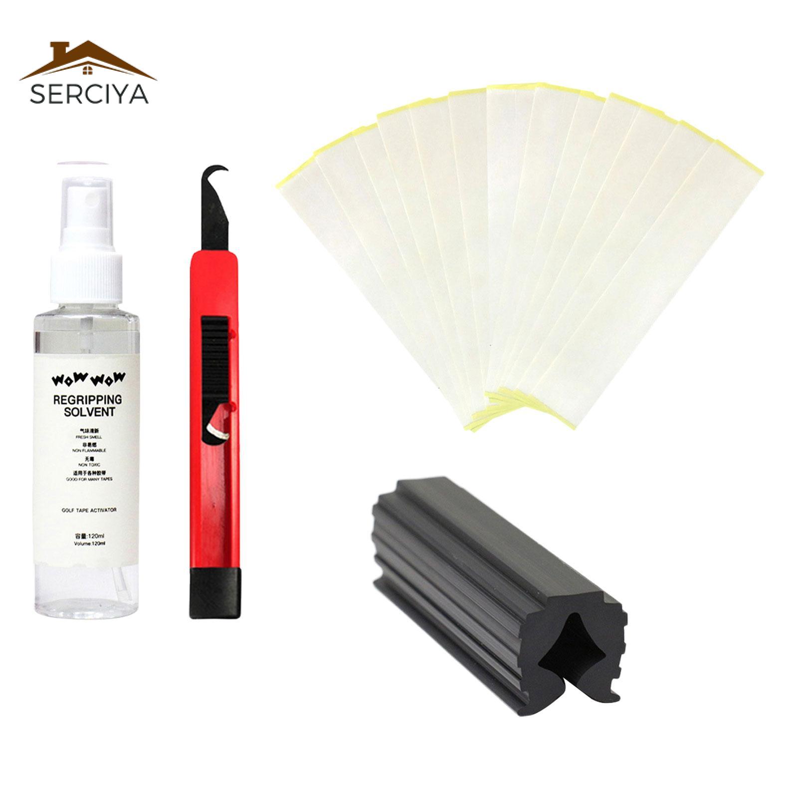 Serciya Golf Club Grip Set Solvent Double Sided Adhesive Tape Golf Grip Removal Tool