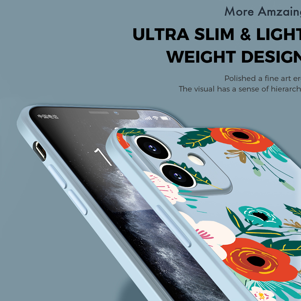 For Samsung Note8 Back Cover Flowers Print Phone Case Multicolor Liquid Silicone Mobile Cover. 