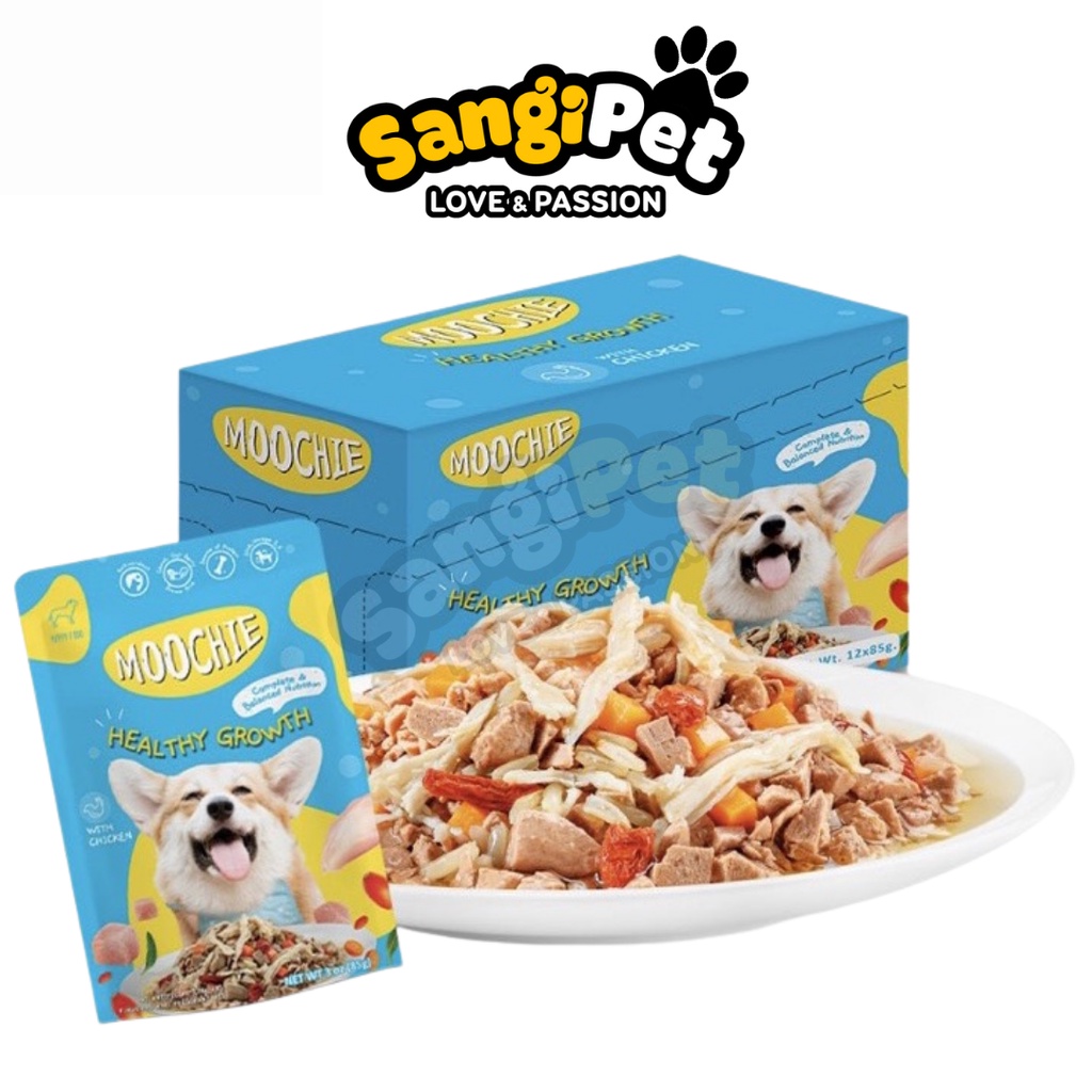 Pate Moochie cho chó con, chó trưởng thành gói 85g (6 hương vị)