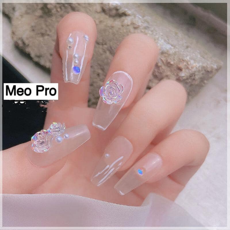 Charm 3D hoạt hình trang trí móng nail Hình Hello kitty  Trắng