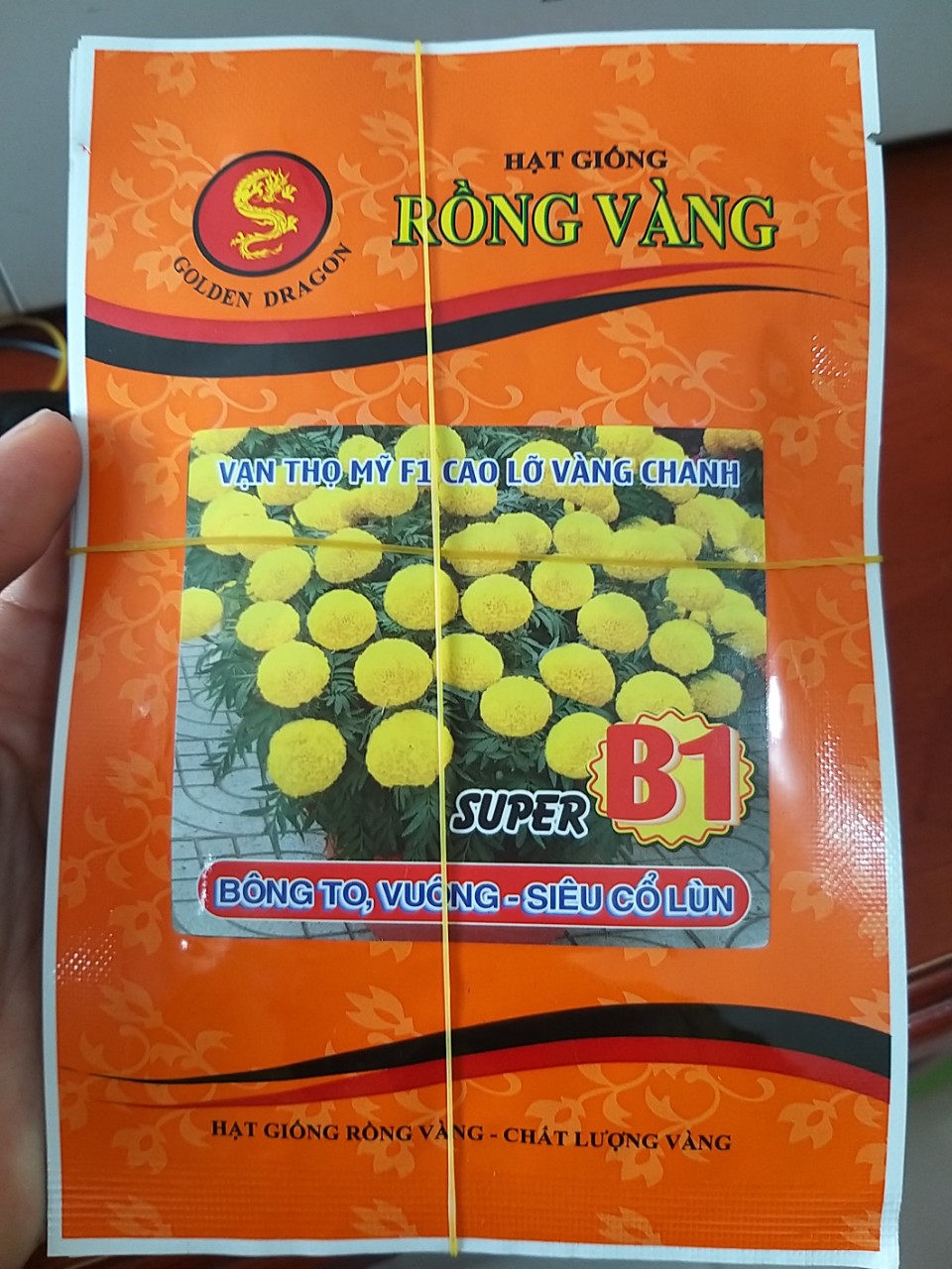 Vạn thọ mỹ f1 cao lỡ vàng chanh super b1 rồng vàng gói 1g