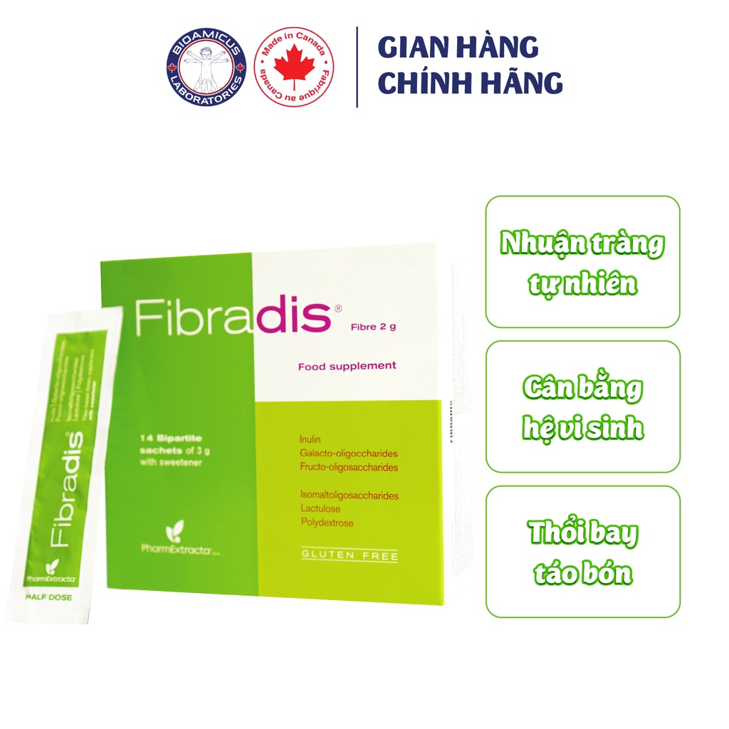 Fibradis chất xơ hòa tan cho giúp nhuận tràng chống táo bón | Nhập khẩu chính hãng Italy