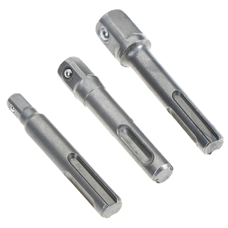 3pcs sds socket driver set drill bit adaptor 3/8 1/4 1/2" hex shank converter