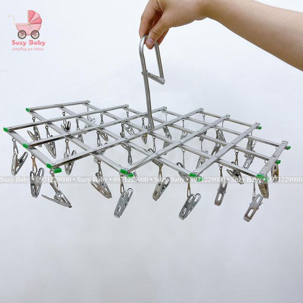 Móc trùm inox 32 kẹp cho bé phơi đồ