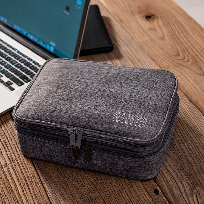 Multifunctional electronic storage bag Polyester material Data cable storage bag Large-capacity waterproof storage bag Portable cosmetic storage bag Organize the storage bag Multifunctional bag Waterproof bag washing bag