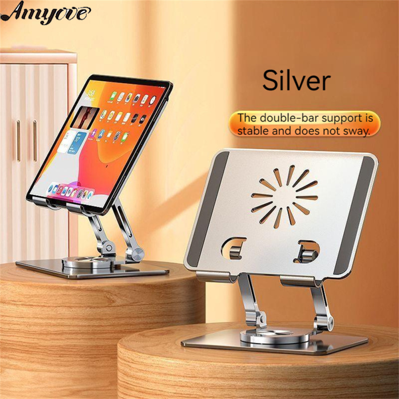 Desktop Tablet Mobile Phone Bracket 360-degree Rotating Multi-angle Height Adjustable Foldable Holder