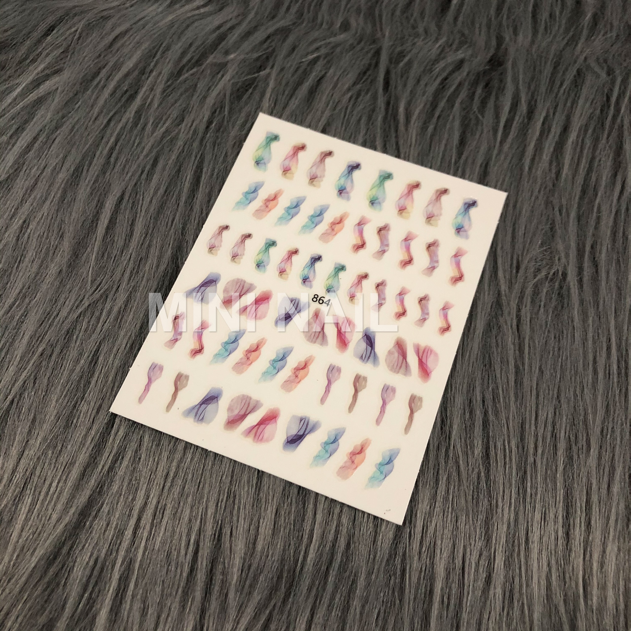 Sticker nail hình loang, miếng dán móng tay loang, lụa