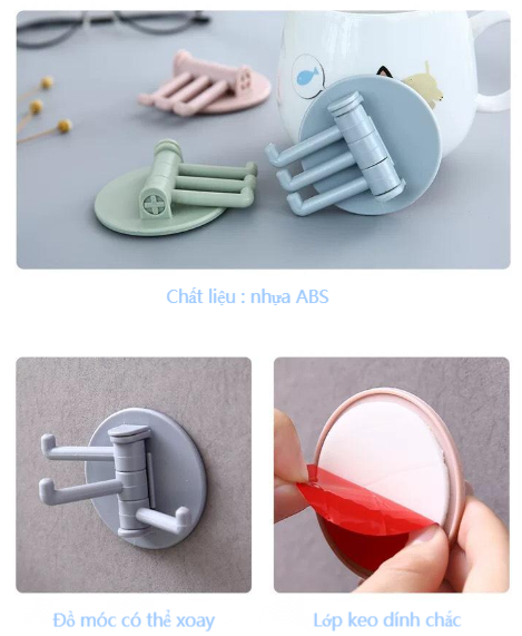Móc treo đồ dán tường - 3 Chấu