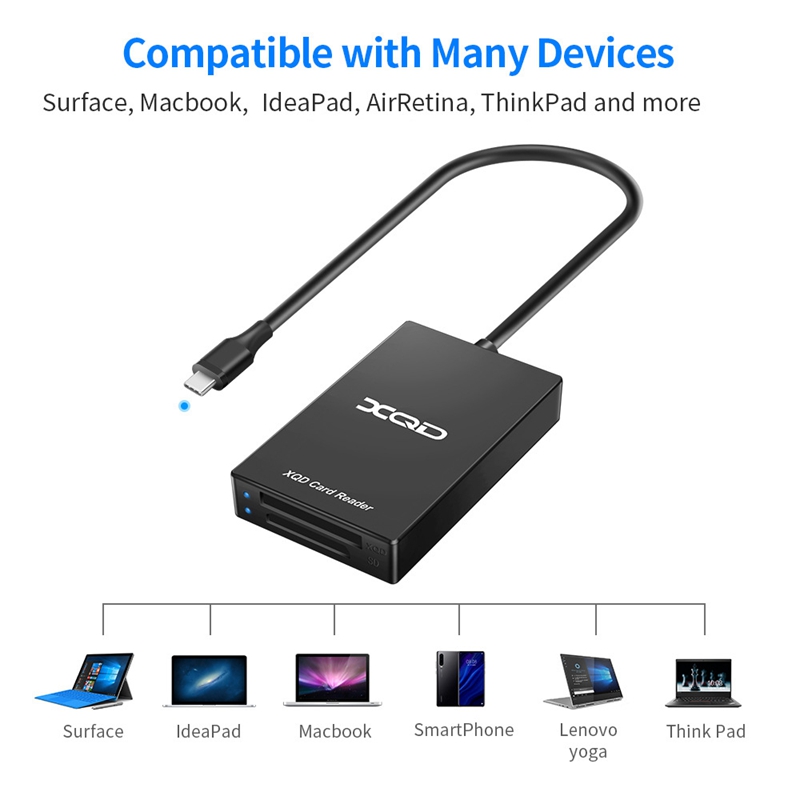 (DQKN) Type C USB 3.0 SD XQD Memory Card Reader Transfer M/G Series for OS Windows Computer