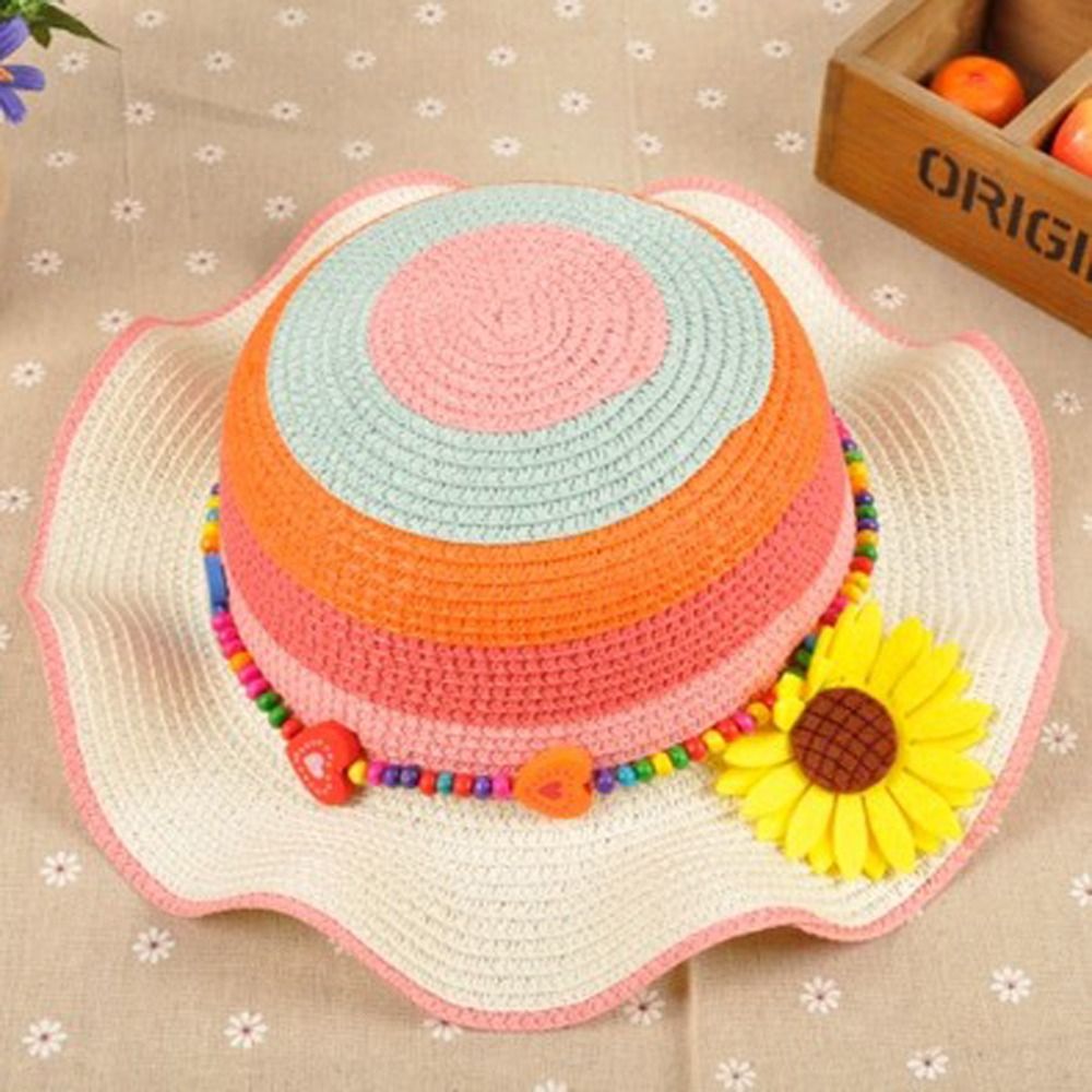 Soft Cute Travel UV Protection Breathable Summer Children Straw Hat Panama Hat Korean Style Girl Cap Sun Visor Hat. 