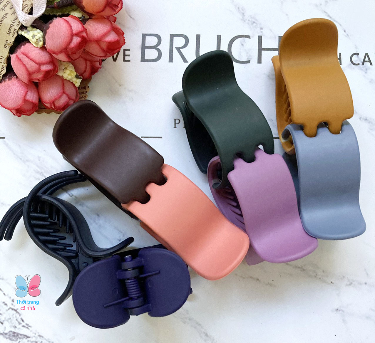 3-Tooth, 5-Tooth Folding Hair Clip, Matte Color, Type 1, Dbt28