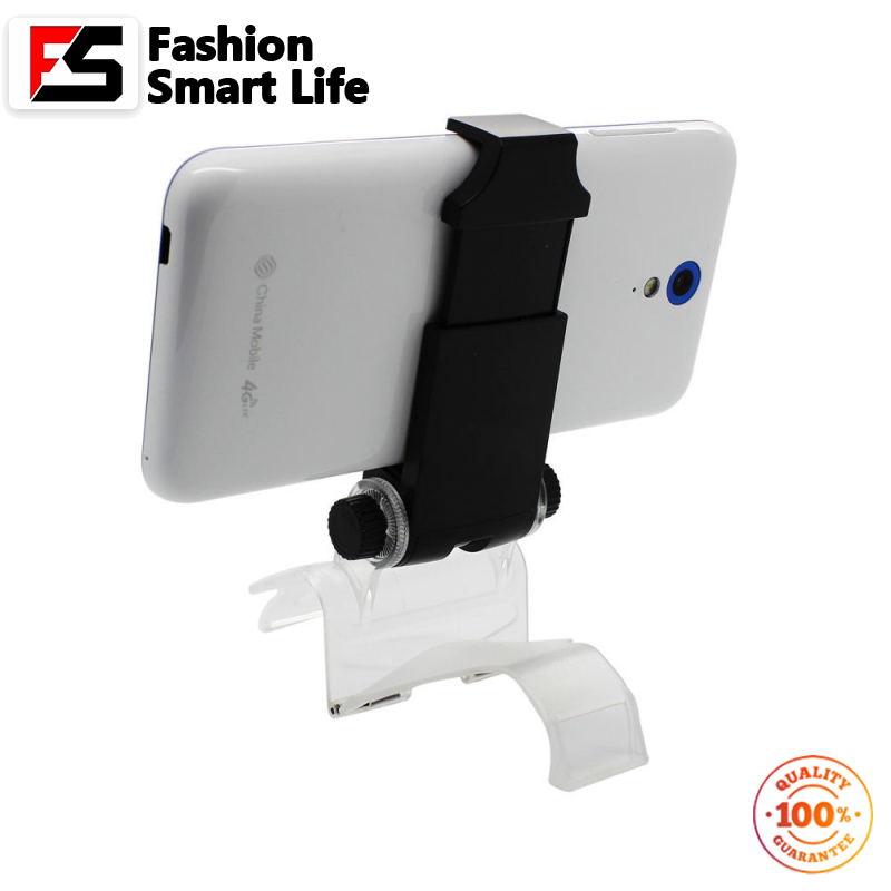 PS4 Slim Smart Handle Clip Cell Mobile Phone Clamp Holder with OTG Cable for 4 Controller Black