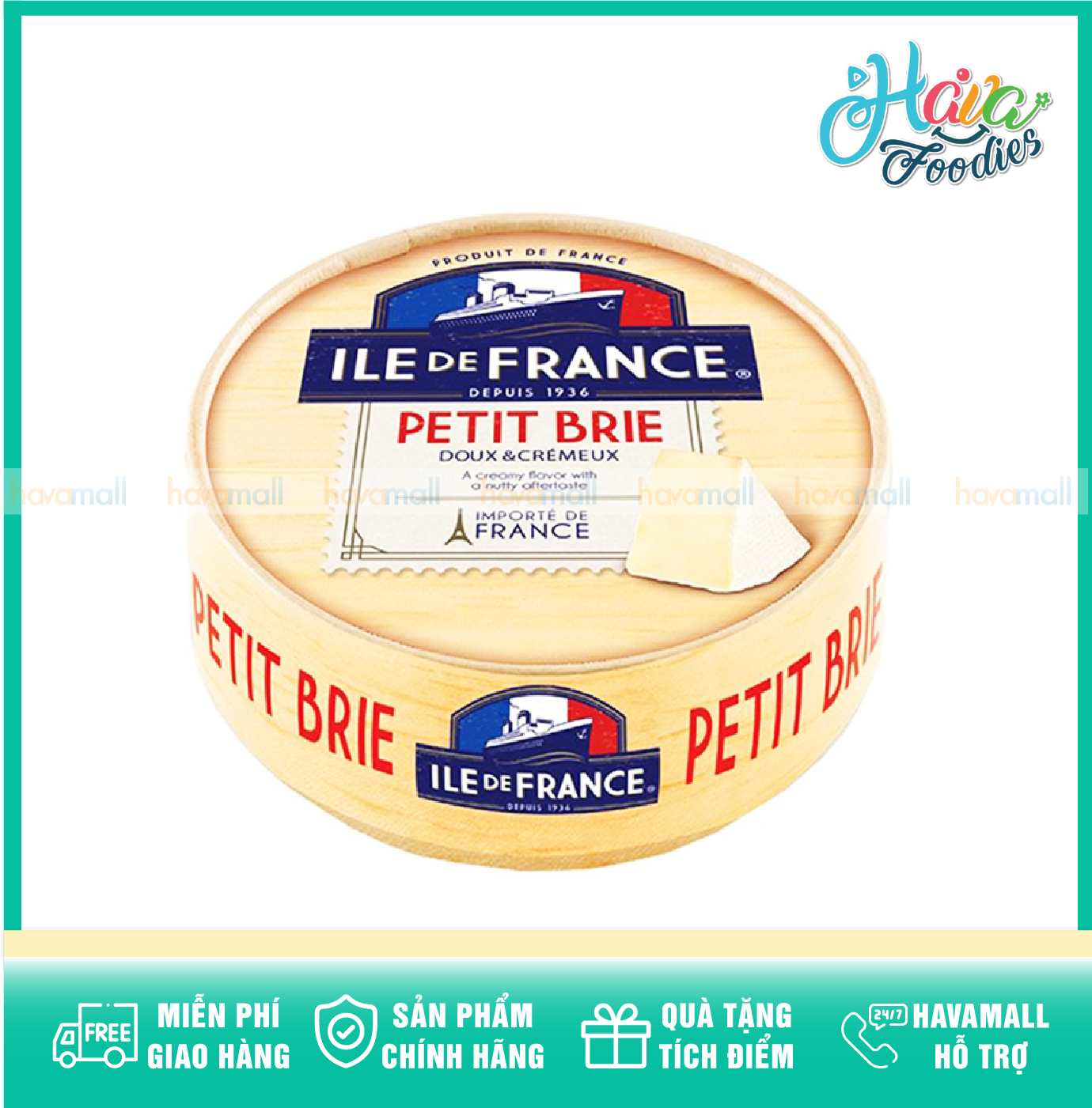 [CHỈ GIAO HỎA TỐC 2H TẠI HCM] Phô Mai Ile De France Petit Brie 125g Petit Brie Cheese thumbnail