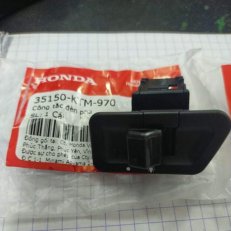 Nút mở đèn Lead 110 , SCR zin HONDA / công tắc mở đen Lead SCR