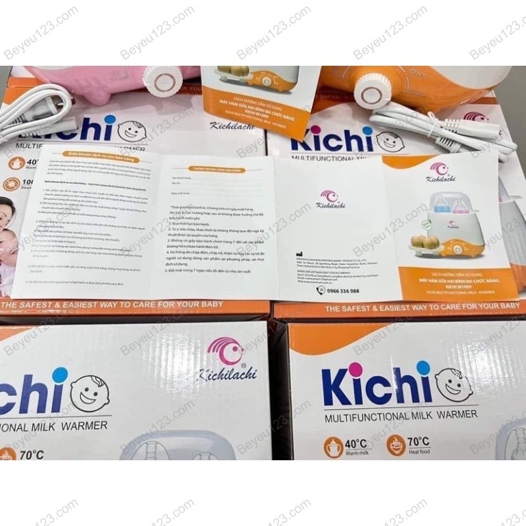 (Rẻ Vô Địch) Máy hâm sữa và tiệt trùng bình sữa 2 bình Kichilachi Kichi (Công nghệ Nhật)