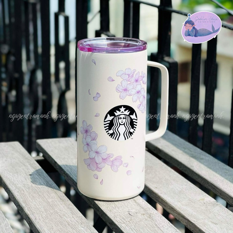 Starbucks ly giữ nhiệt có nắp cherry blossom tank 503ml