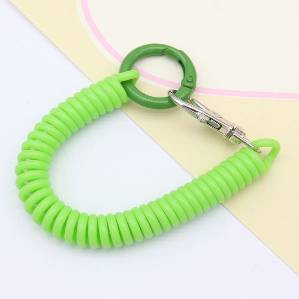 DAAJBA Cuộn co giãn Móc khóa tôm hùm xoay Có móc vòng Móc chìa khóa Cuộn lò xo xoắn ốc Móc treo chìa khóa Co giãn Móc lò xo Lò xo cuộn có thể thu vào Móc khóa Móc chìa khóa Kẹp tôm hùm chống thất lạc Cuộn lò xo co giãn