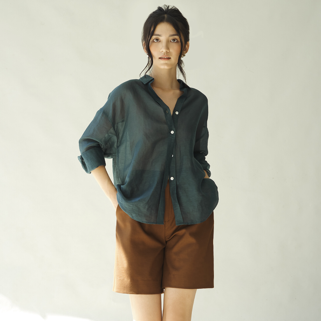 Áo sơ mi lụa xước 2ND DATE TOP036B