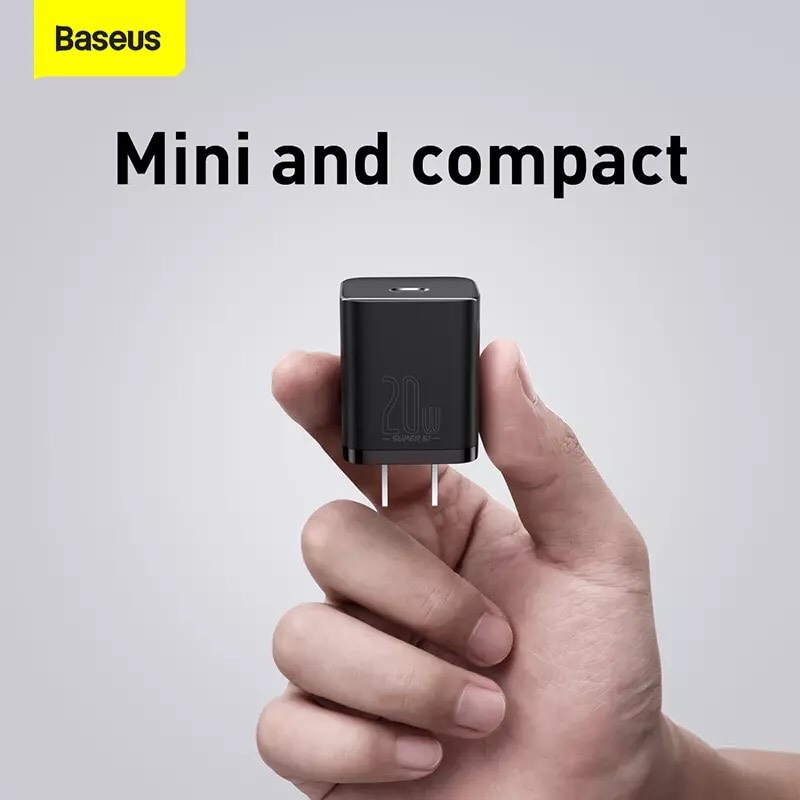 Củ sạc Baseus 20W USB C hỗ trợ sạc nhanh Type C PD cho iPhone 12 Pro Max 11 Mini 8 Plus