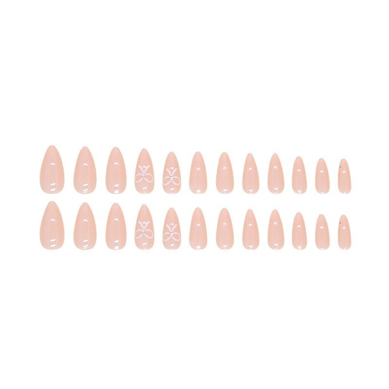 【WITH GLUE】24Pcs Fake Nails Pattern DIY Art Design False Nails Wearable Nails Stylish Pattern Artificial Nails. 