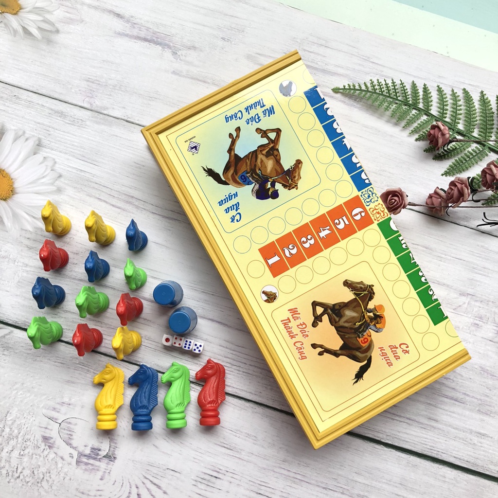 Bộ cờ cá ngựa, cờ vua cao cấp - cờ cá ngựa hoàng gia, cờ vua cho bé 28x28cm - thư viện đồ chơi
