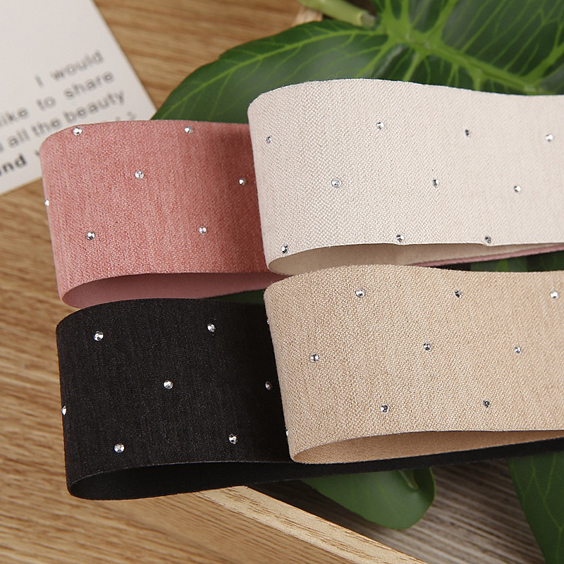 2 mét ruy băng vải đính đá (bản 2.5cm)