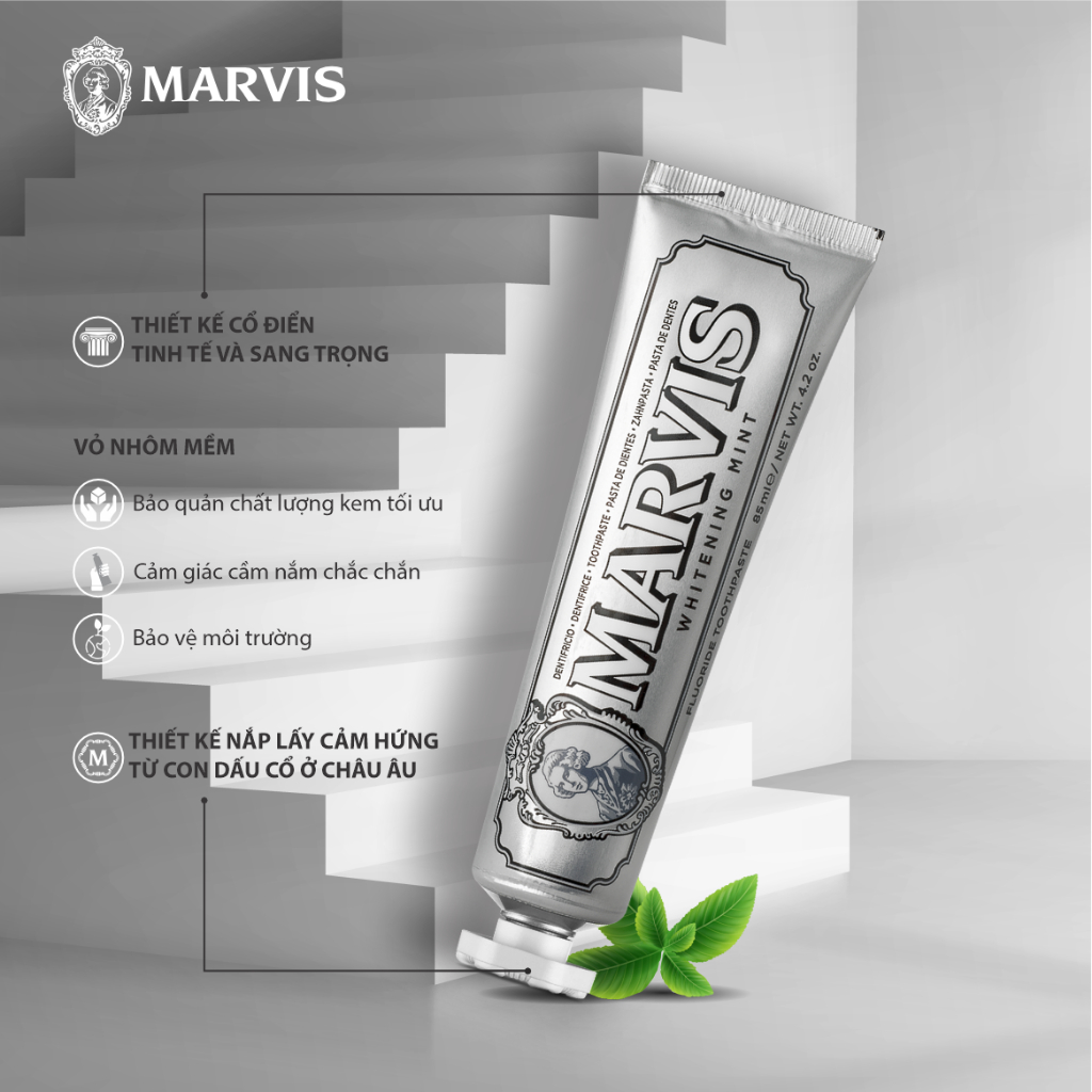 [MARVIS.VN- NHẬP KHẨU] Kem Đánh Răng MARVIS Whitening Mint 85ML