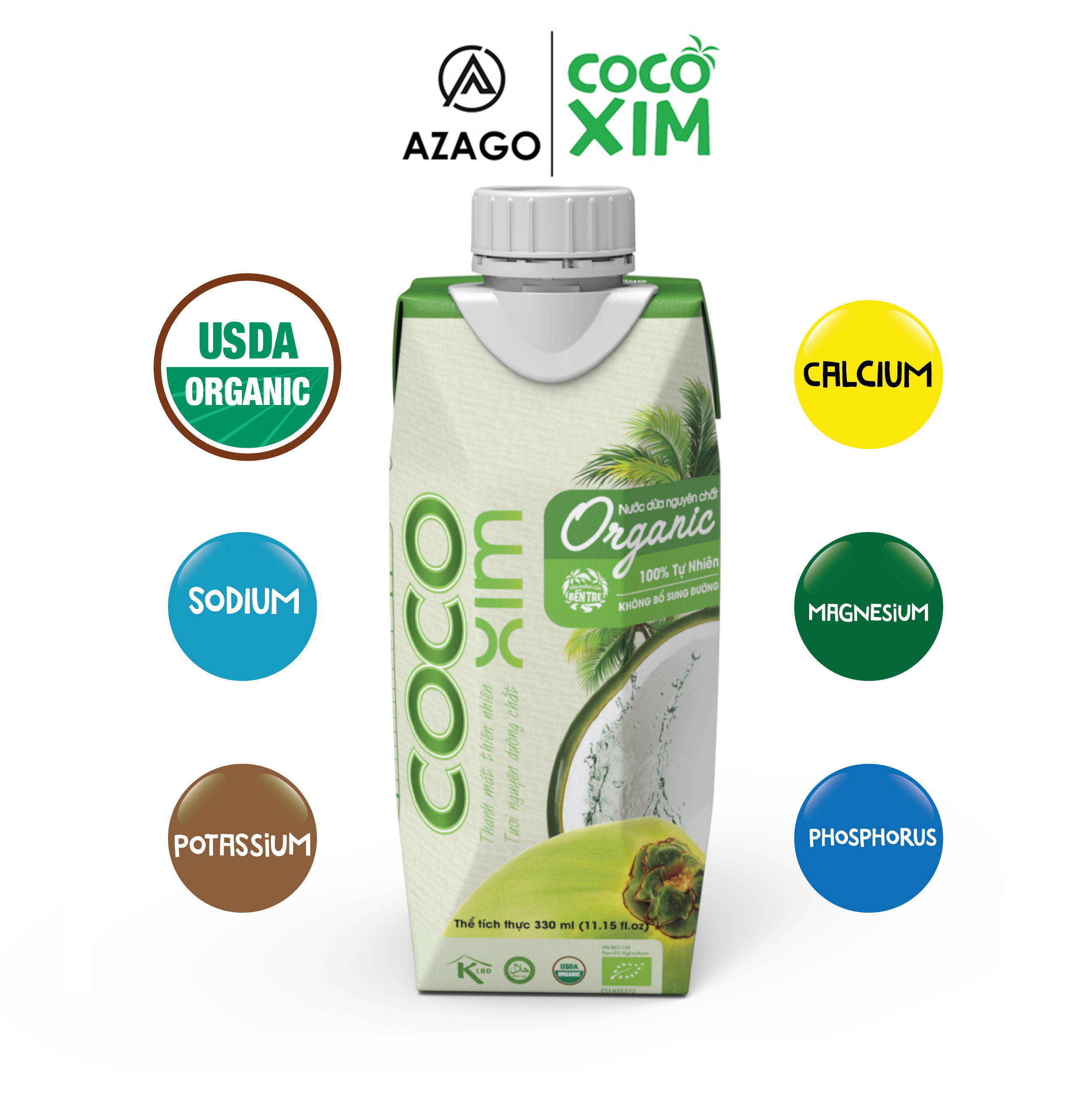 [BẬT NẮP UỐNG DỪA TƯƠI] - Nước dừa đóng hộp Organic COCOXIM 100% dừa tươi nguyên chất mọc tự nhiên...