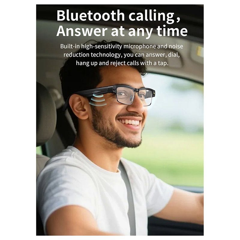 AI 4k Camera Smart Video Sound Recording Glasses Bluetooth Voice Call Music Translation Anti-Blue Light Smart Sunglasses.