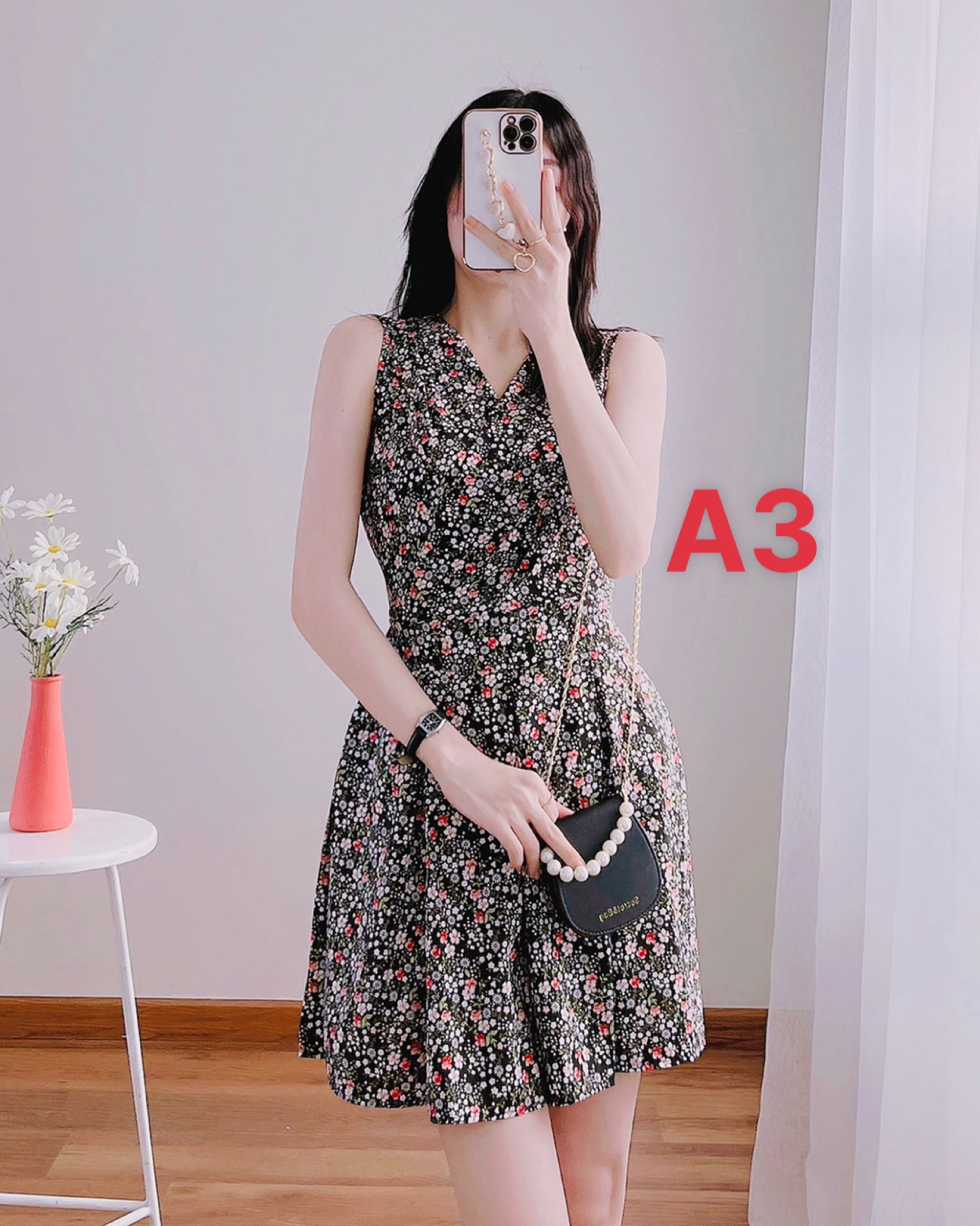 Đầm kèm thêm quần đùi, chất lụa hàn, mặc nhà, đi chơi đều được.