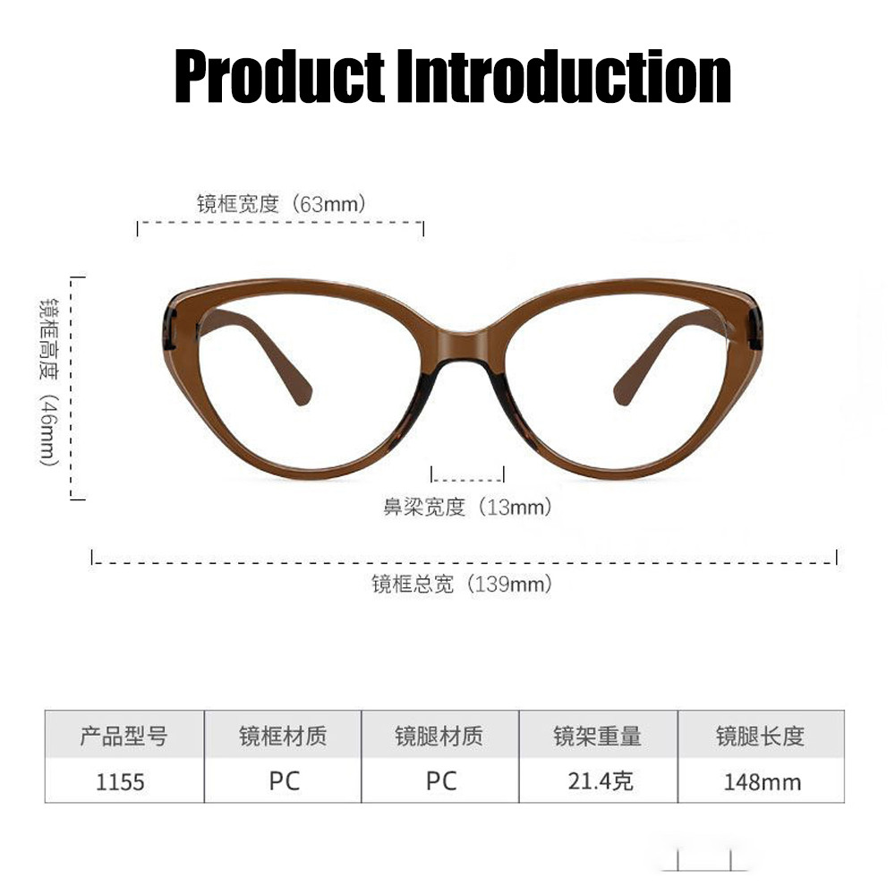 Retro Cat-eye Black Frame Glasses, Myopia 0-400 Fashion Glasses for Women Anti-blue Light Glasses, Computer Anti-radiation Glasses,Unisex Comfort. 