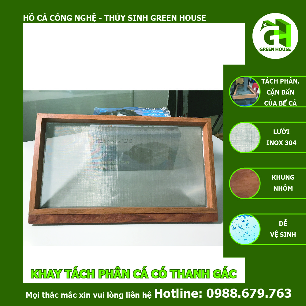 Khay tách phân cá, khay lọc cặn hồ cá (20cm x 15cm)